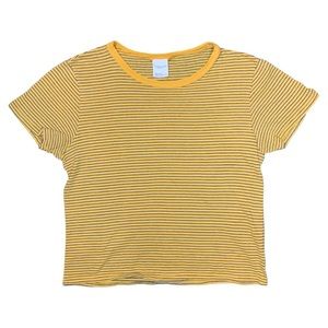 Yellow and Black XS Cropped T-shirt
